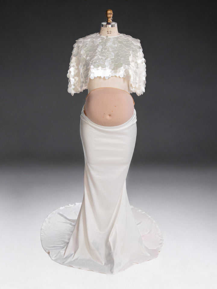 Two-Piece Sequin Mermaid Maternity Baby Shower Dress