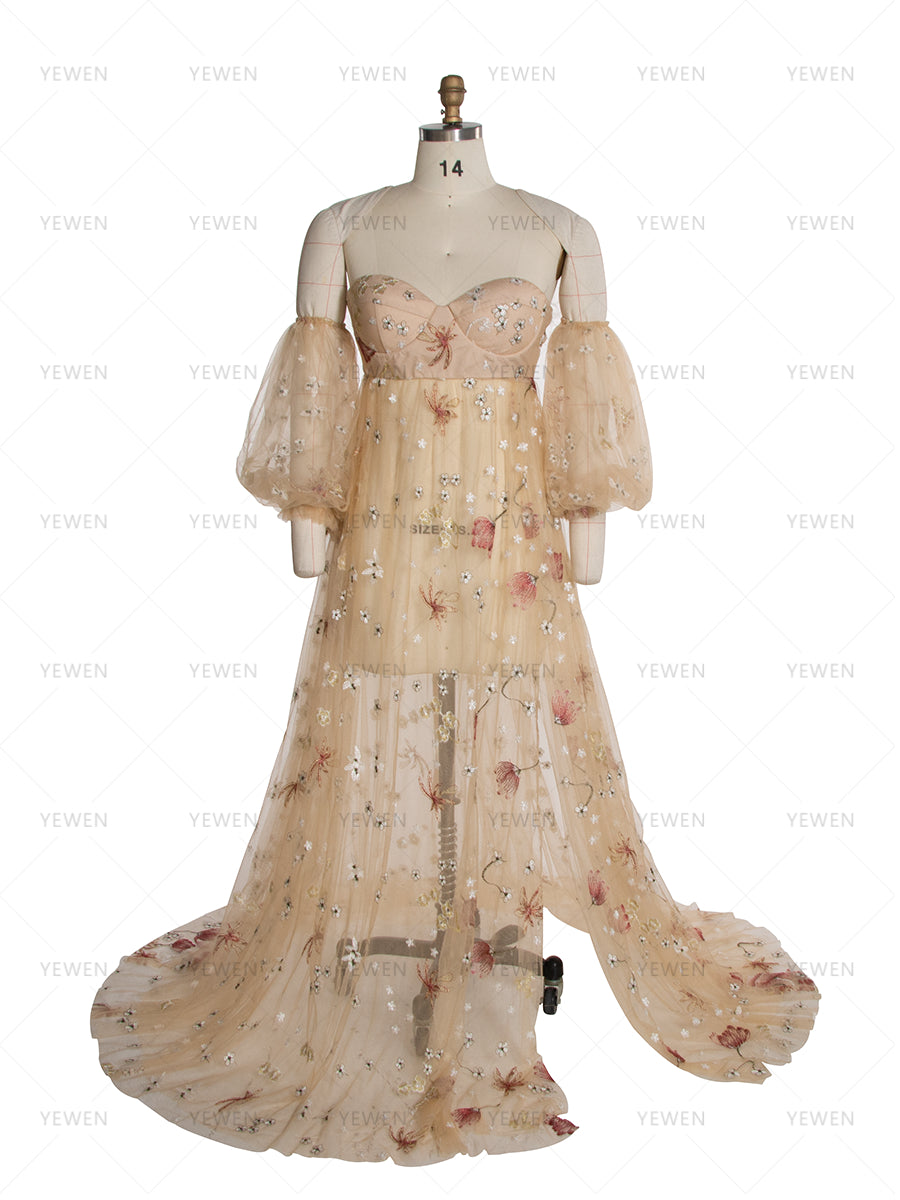 Boho Floral Lace Maternity Dress for Photo Shoot Pregnancy Photoshoot Dress YW260224