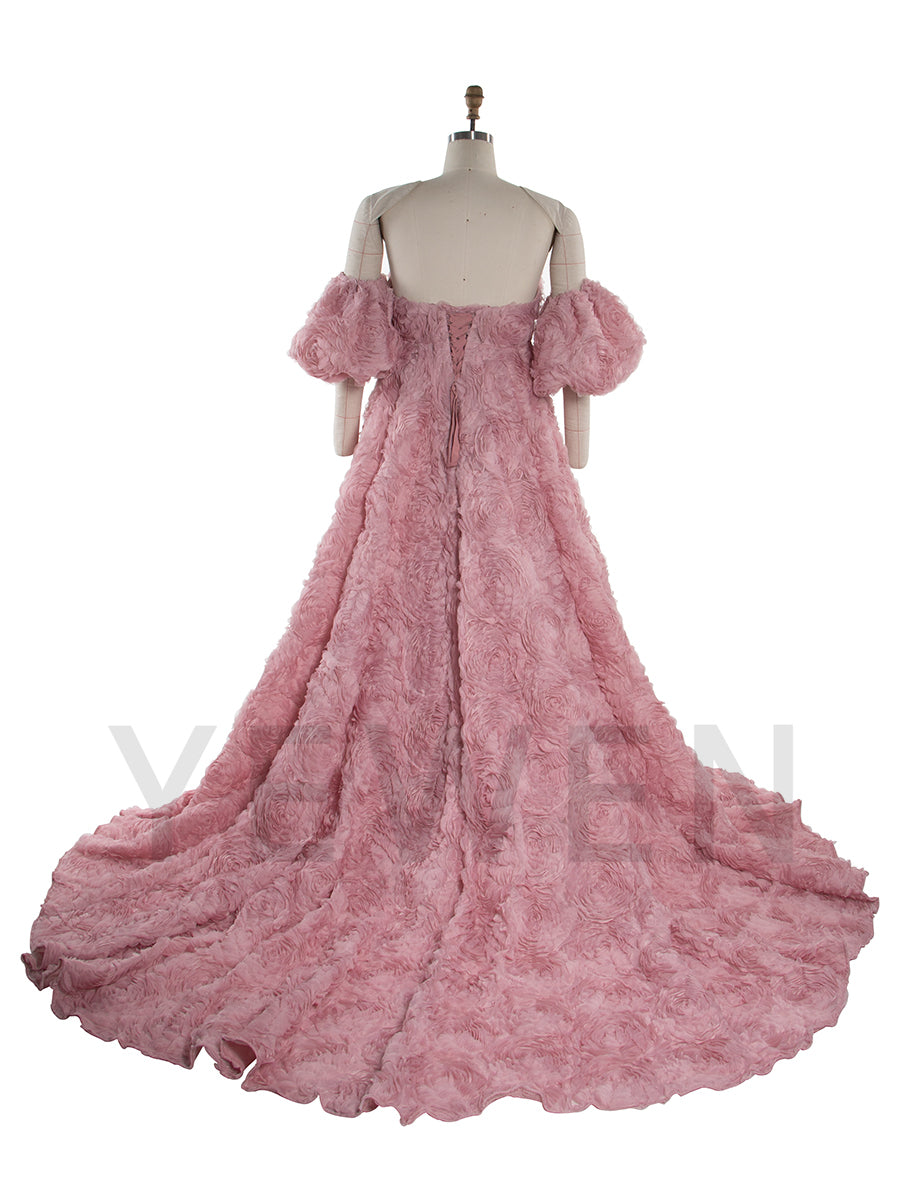 Exquisite Sweetheart 3D Flowers Dress for Maternity Photoshoot YW251026