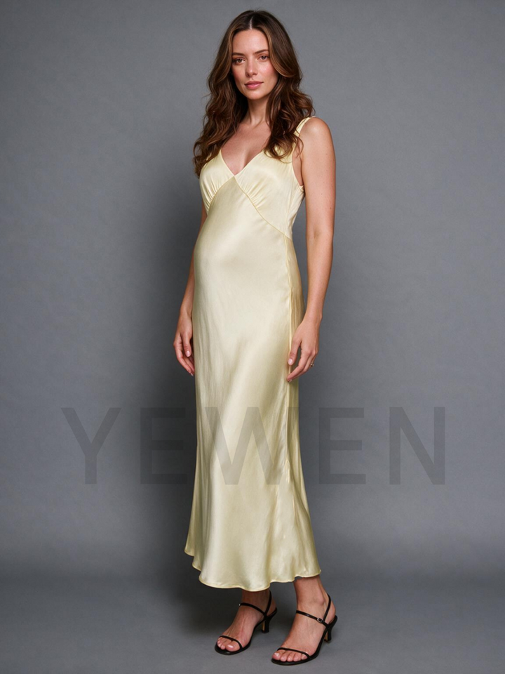 V-Neck Wide Straps Mermaid Maternity Baby Shower Dress