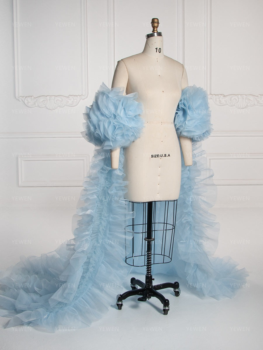 Chic Organza Ruffles Photoshoot Robe Cape YW260229