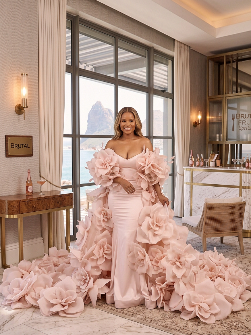 Luxury 3D Handcrafted Floral Cape with Mermaid Gown YD260824