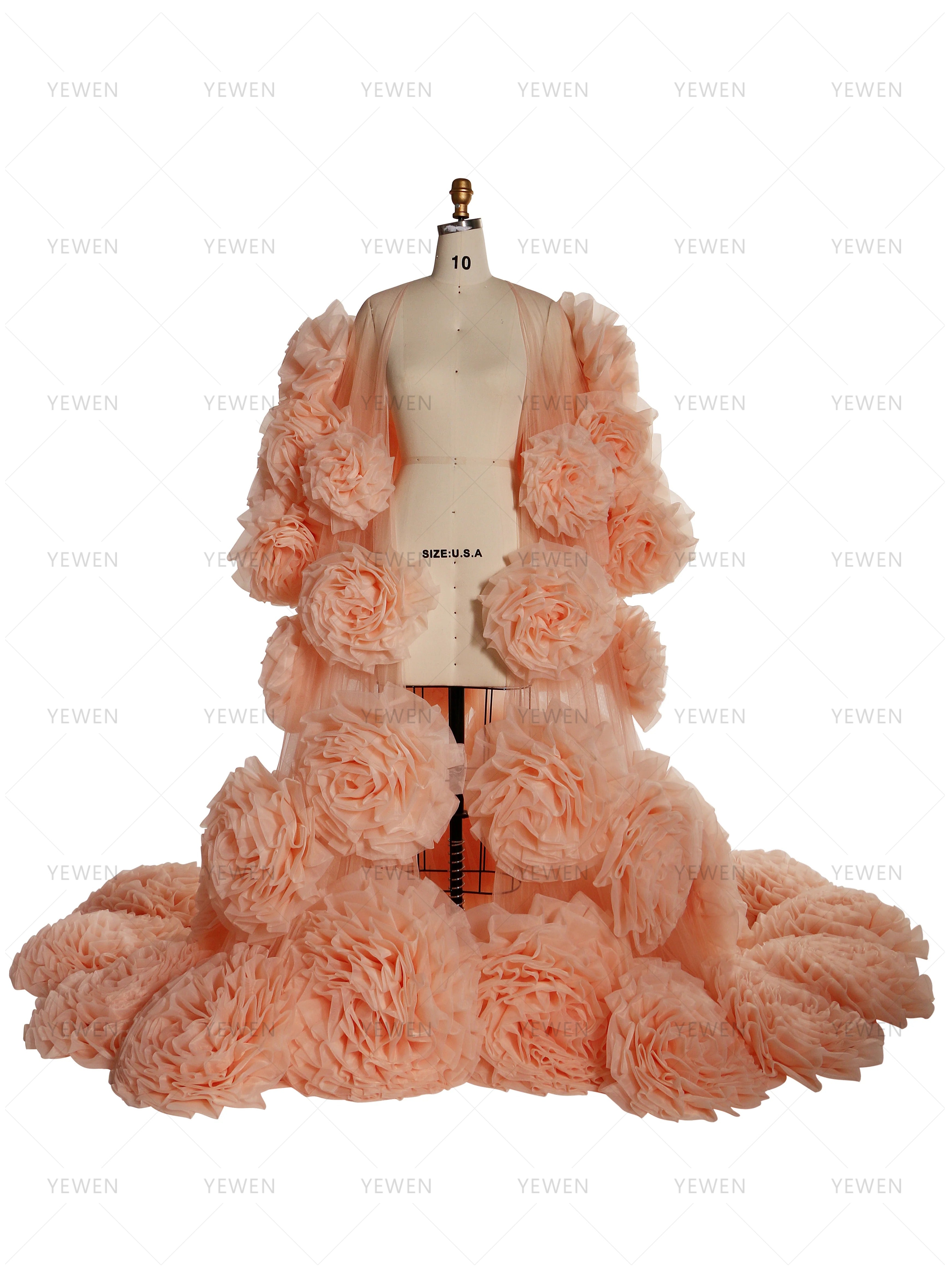 Handmade Flower Cape with Lining Dress Photo Shoot Outfit Wedding