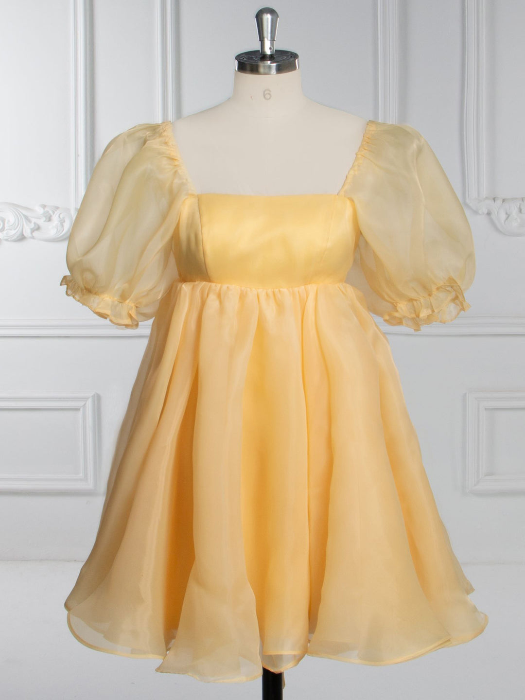 yellow short party dress A Line Yellow Short Prom Dress Birthday Party Dress Homecoming Dress fg8163