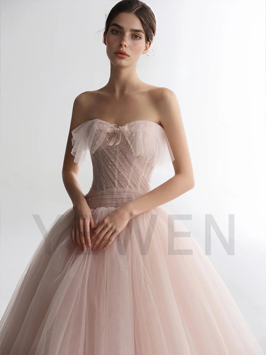 Customized Woman Colored Wedding Dress Elegant Evening Gown