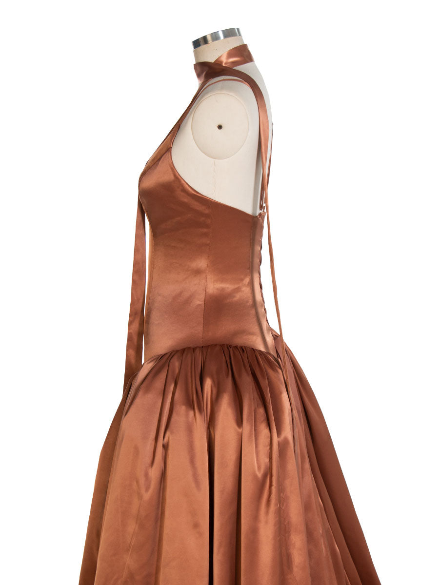 shirred satin dress B. Darlin V-Neck Shirred Front Slit Long Satin Prom Dress, Womens, 11, Light Sage Kiss