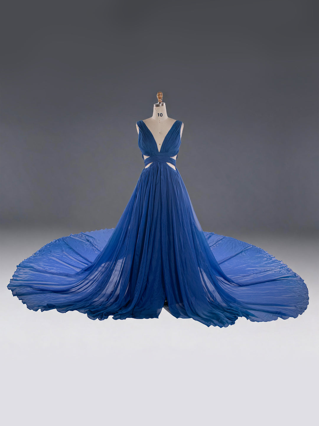 Flowy Yellow Flying Dress for Photography Flying Gown with Endless Train YW260326