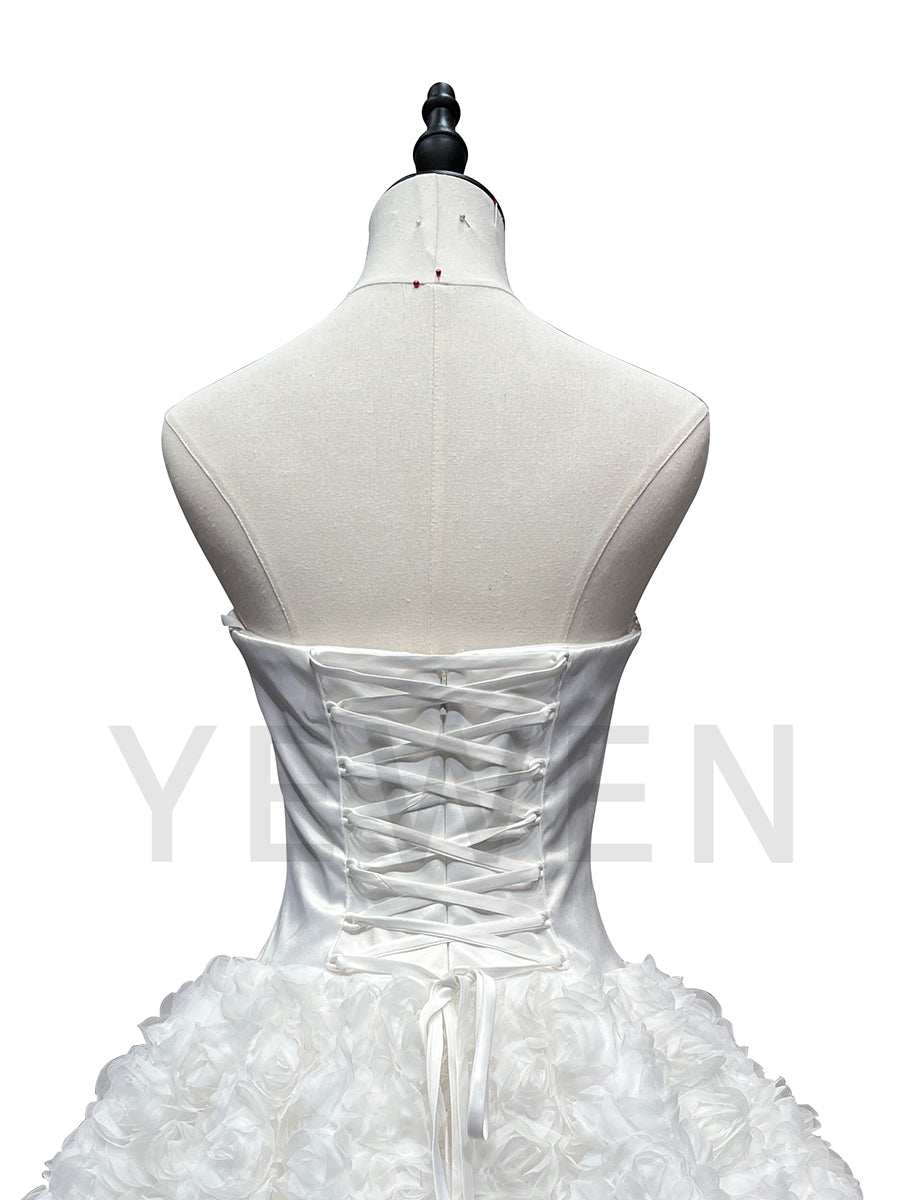 3D Flower Short Wedding Party Dress Special Occation Birthday Mini Prom Gown F25171J