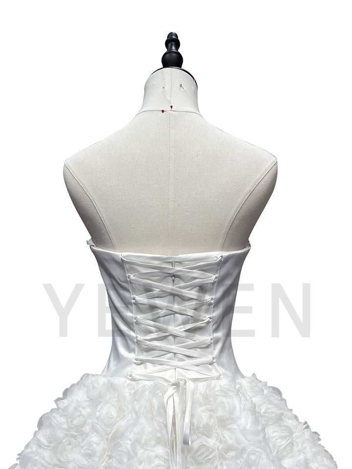 3D Flower Short Wedding Party Dress Special Occation Birthday Mini Prom Gown F25171J