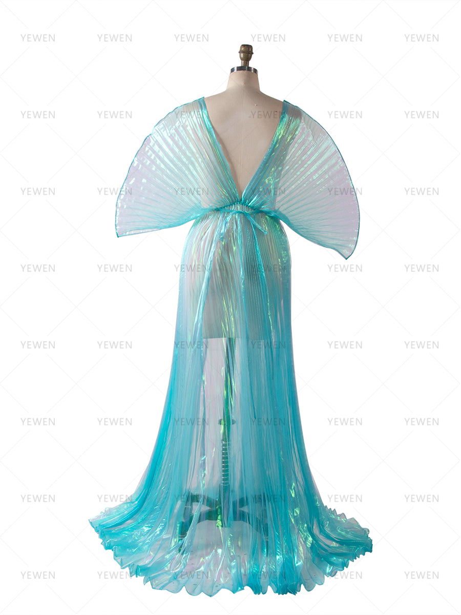 Shiny Organza Photoshoot Dress Sexy Off Shoulder Maternity Dress for Photo Shoot YW260278