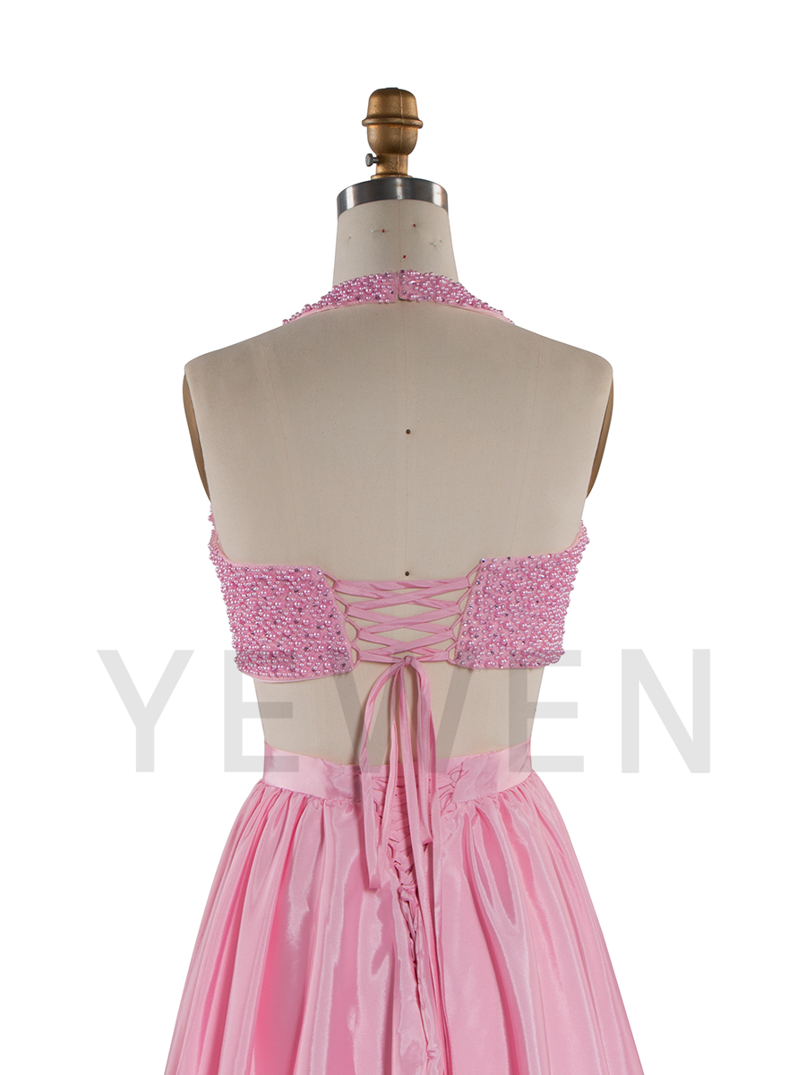 Fashion Two Piece Set Evening Gown Pink Birthday Outfit Dress YW250080