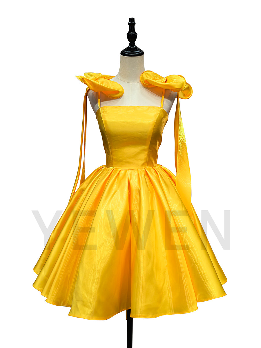 Modern Short Prom Dress Bow Ribbons Elegant Mini Cocktail Gown F25179