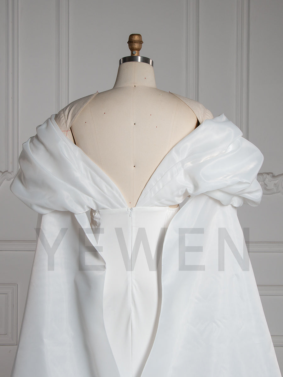 Caped Shoulder Mermaid Maternity Gown Baby Shower Dress YW251019