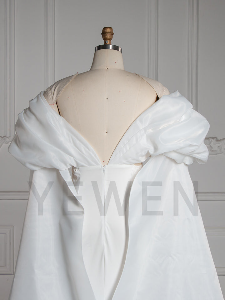 Caped Shoulder Mermaid Maternity Gown Baby Shower Dress YW251019