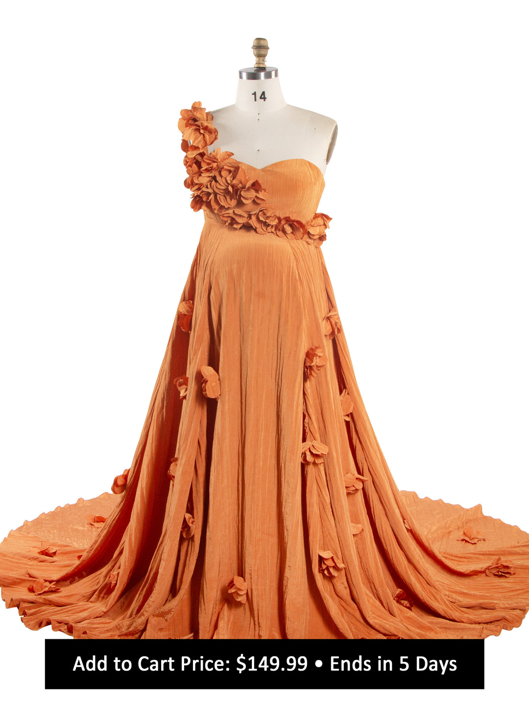 Maternity Dress for Photo Shoot 3D Floral Appliques Pregnancy Dress for Baby Shower YW260253