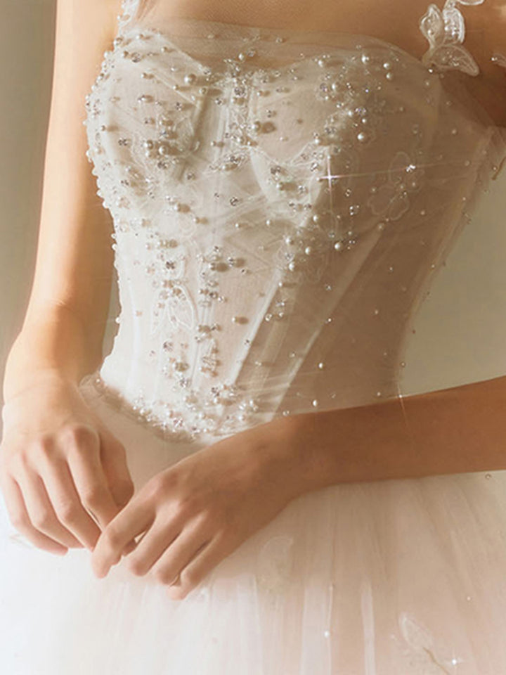 Beading Princess Wedding Dress Off Shoulder Bridal Gown