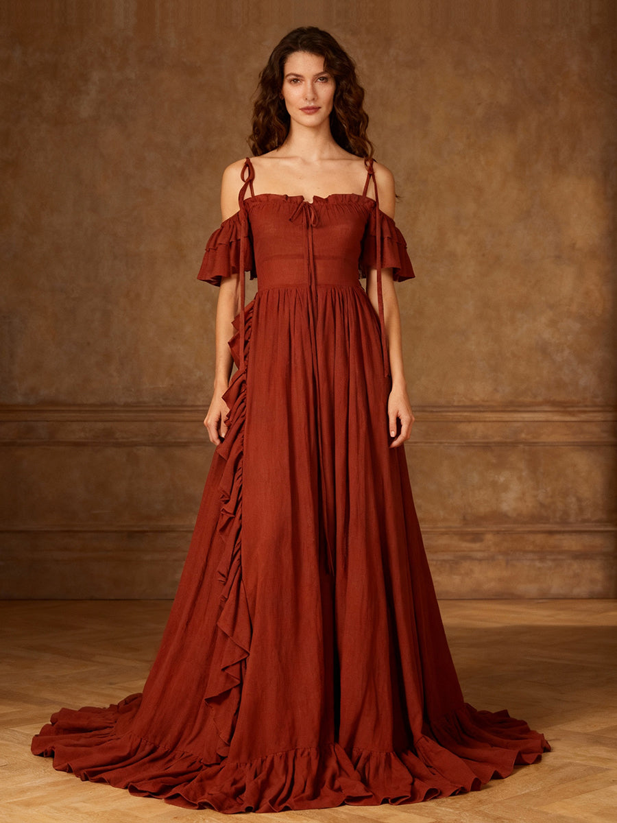 Boho Chic Cotton Maxi Dress Bohemian Dress for Photoshoots YW240121