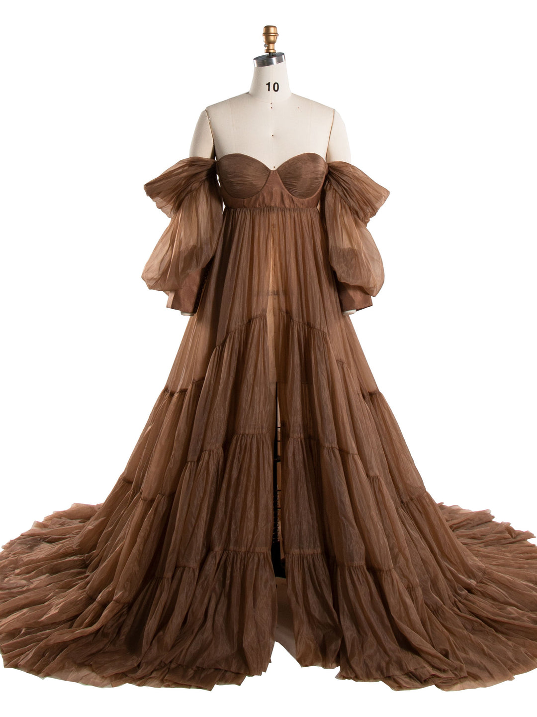 Elegant Off-The-Shoulder Brown Maternity Dress for Photography Photo Shoots yewendress Elegant Off-The-Shoulder Brown Maternity Dress for Photography Photo Shoots yewendress