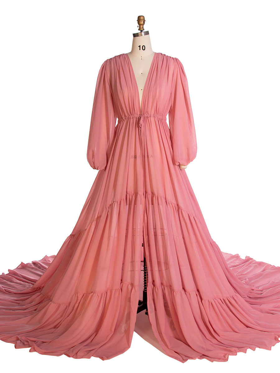 Rust Color Chiffon Maxi Dress Woman Maternity Gown Photography Dress Plus size 18W / oldrose Rust Color Chiffon Maxi Dress Woman Maternity Gown Photography Dress Plus size 18W / oldrose