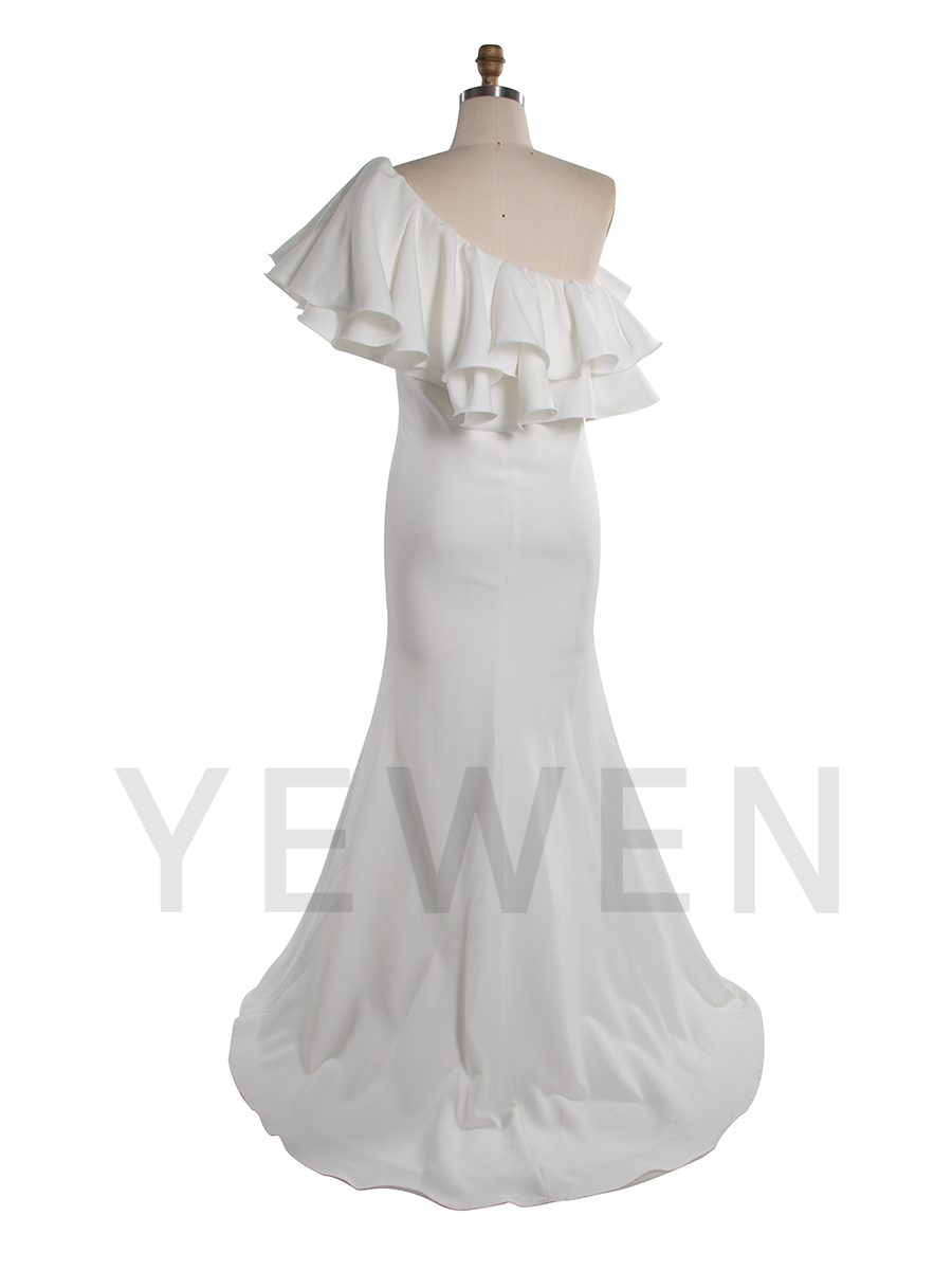 Ruffles One Shoulder Slim Maternity Dress Pregnant women Gown for Photo Shoot YW250083