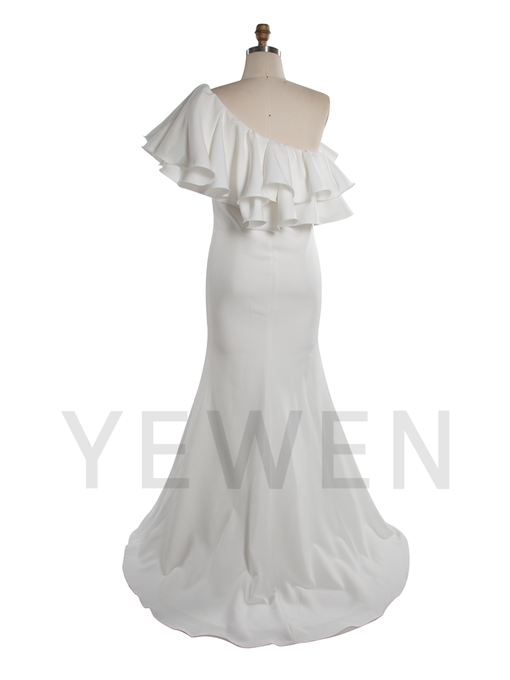 Ruffles One Shoulder Slim Maternity Dress Pregnant women Gown for Photo Shoot YW250083