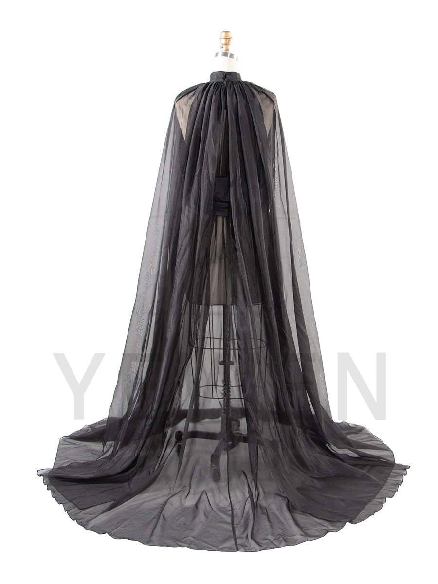 Sheer Maternity Cape Gown Olive Green Maternity Photoshoot Dress YW250037