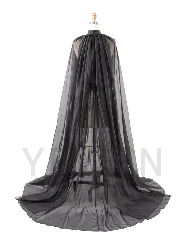 Sheer Maternity Cape Gown Olive Green Maternity Photoshoot Dress YW250037