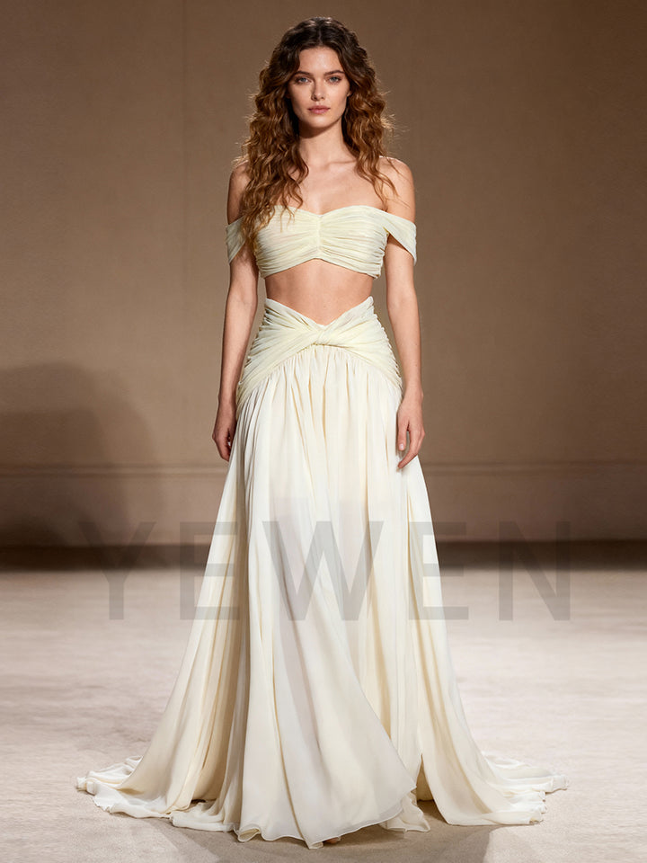 Off-shoulder Stretchy Mesh Gown Dress for Phtoshoot Maternity Sessions YW251032