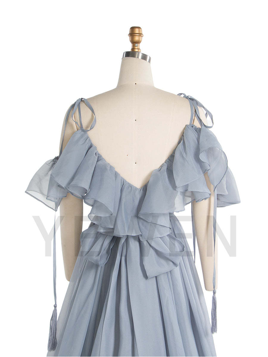 Elegant Organza Dress with Ruffles Women Corset Birthday Party Dress Photoshoot YW243167