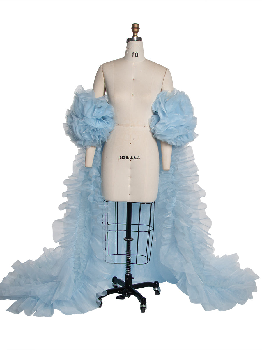 Chic Organza Ruffles Photoshoot Robe Cape YW260229