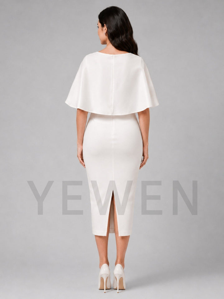Ivory V-Neck Twist Bodice Flutter Sleeve Maternity Baby Shower Dress L-26928