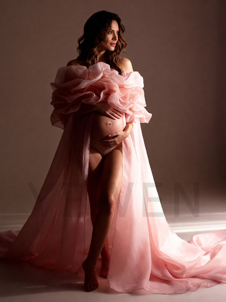 Elegant Organza Maternity Cape Photoshoot Pregnant Photoshoot Coat
