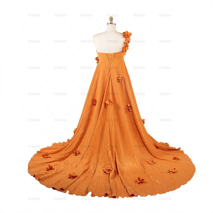 Maternity Dress for Photo Shoot 3D Floral Appliques Pregnancy Dress for Baby Shower YW260253