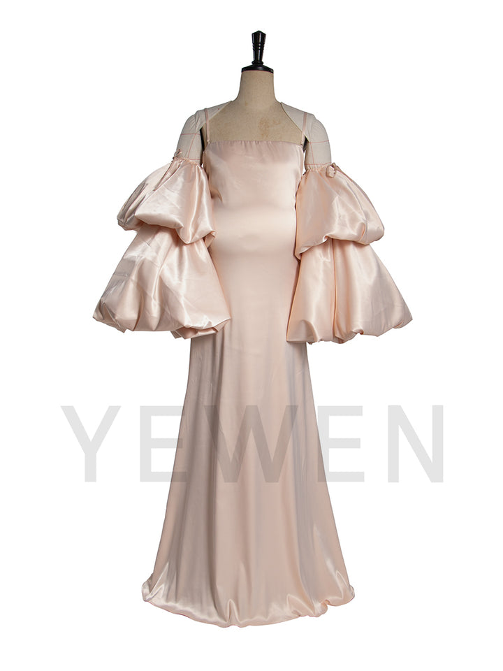 Custom Maternity Photoshoot Dress Oversized Puff Sleeve Pretty Maxi Pregnancy Dress for Women YW250065