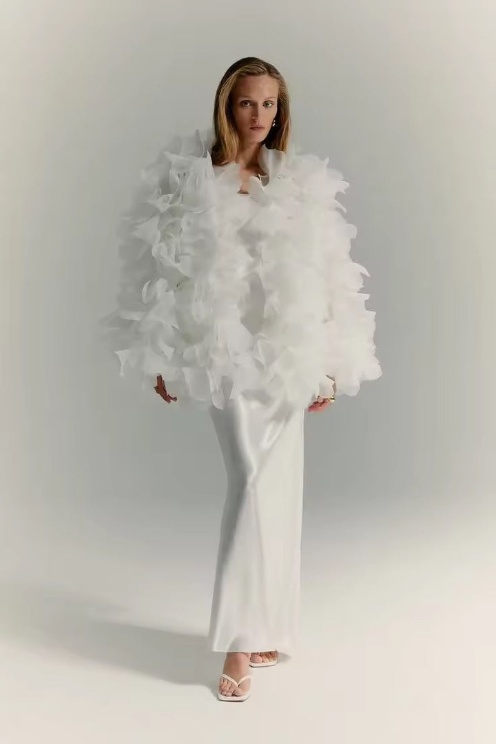 Fashion White Organza Women Jacket Photography Maternity Blouse Outerfit