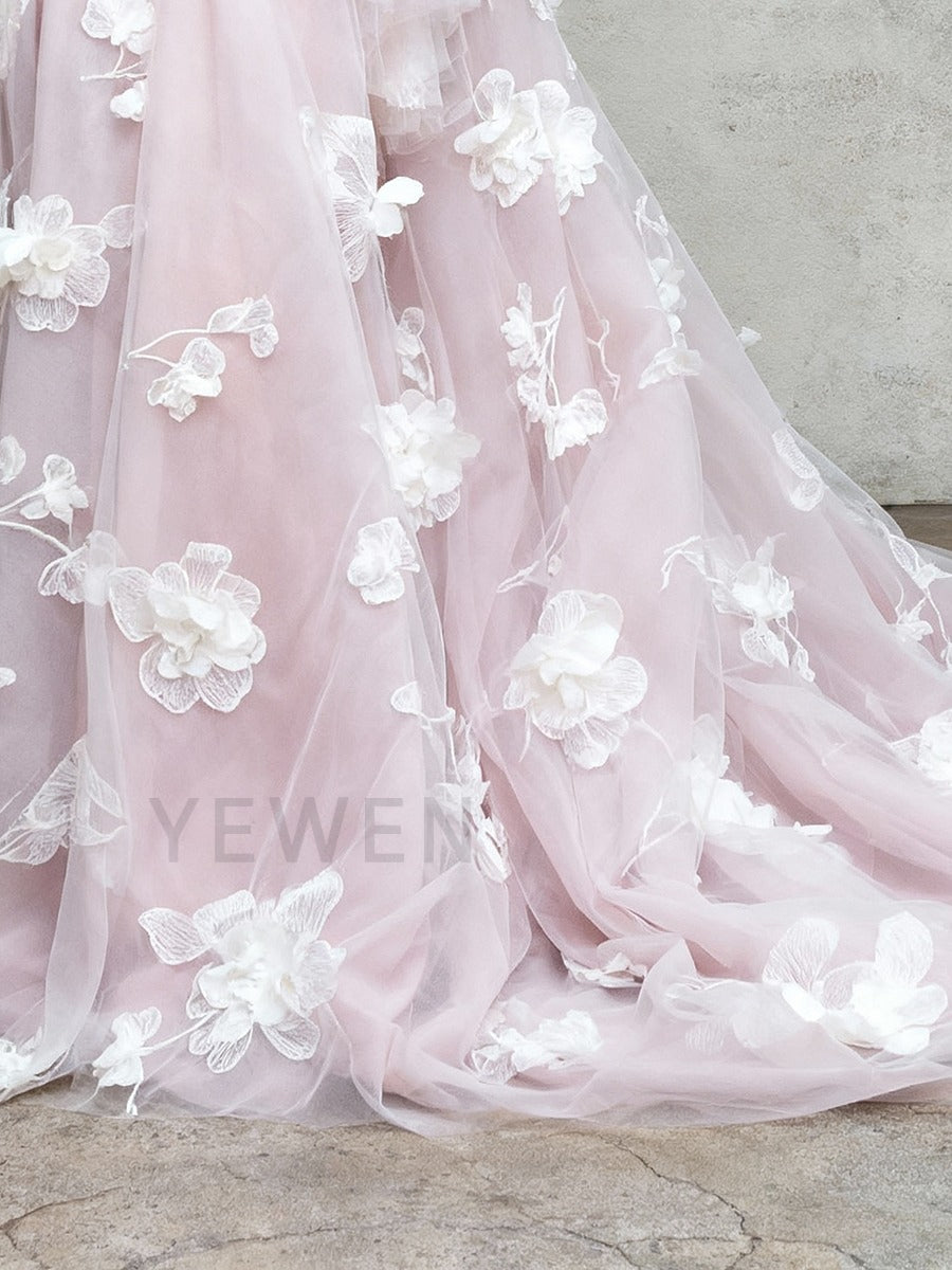 3D Floral Appliques Pregnant women Gown Photography Dress for Baby Shower Front Split