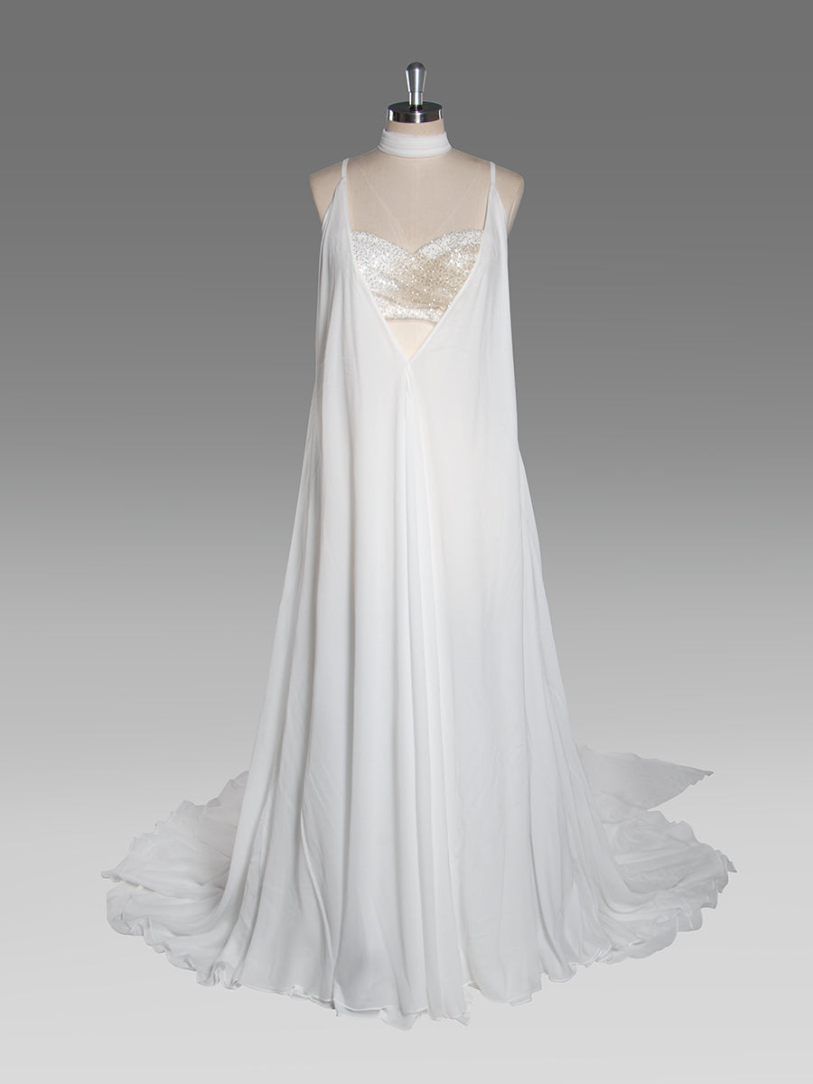 Custom Made Long Silk Chiffon Evening Dresses Prom Dress for Women YW250067