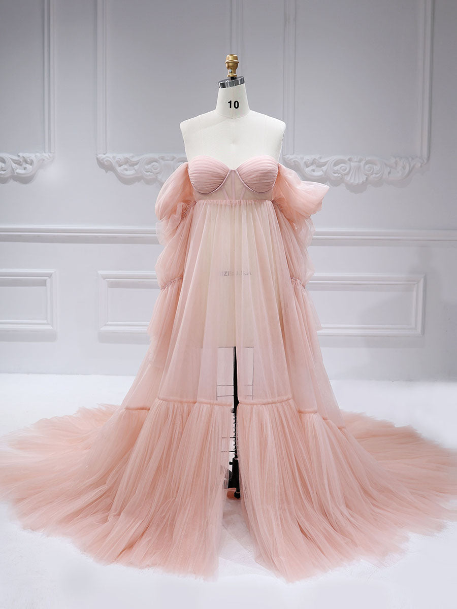Tulle Maternity Dress for Photo Shoots Corset Back Maternity Gown for Photoshoot 16-16W / N222