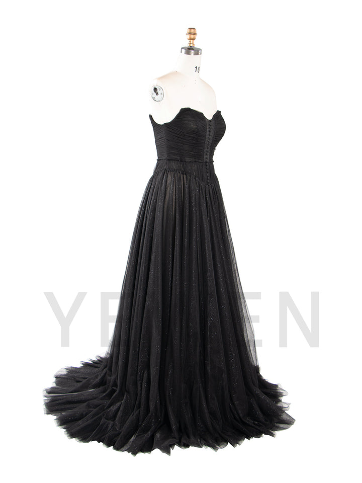 A Line Pink Tulle Dress Corset Prom Dress Princess Bridal Shower Dress YW250075