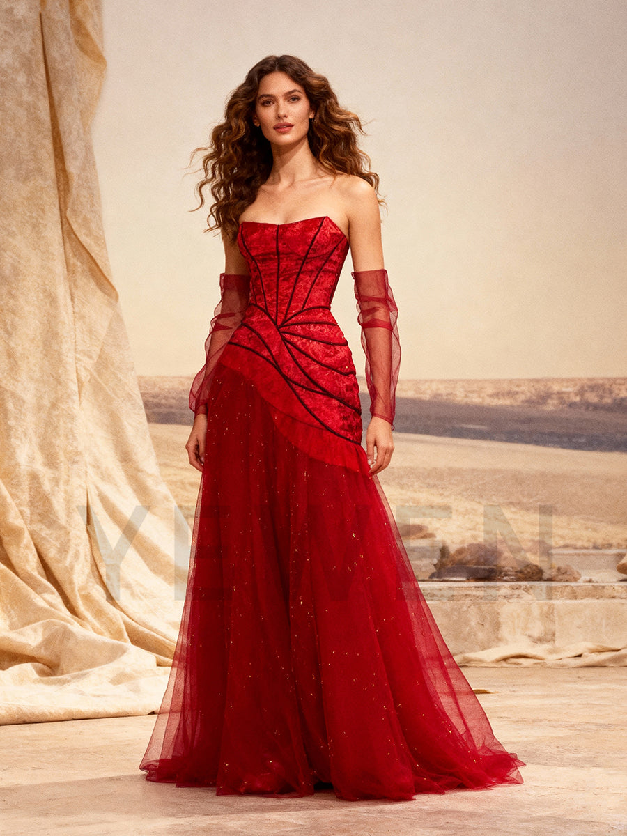 Modern Style Mermaid Evening Dresses Red Formal Dress
