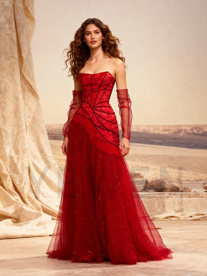 Modern Style Mermaid Evening Dresses Red Formal Dress