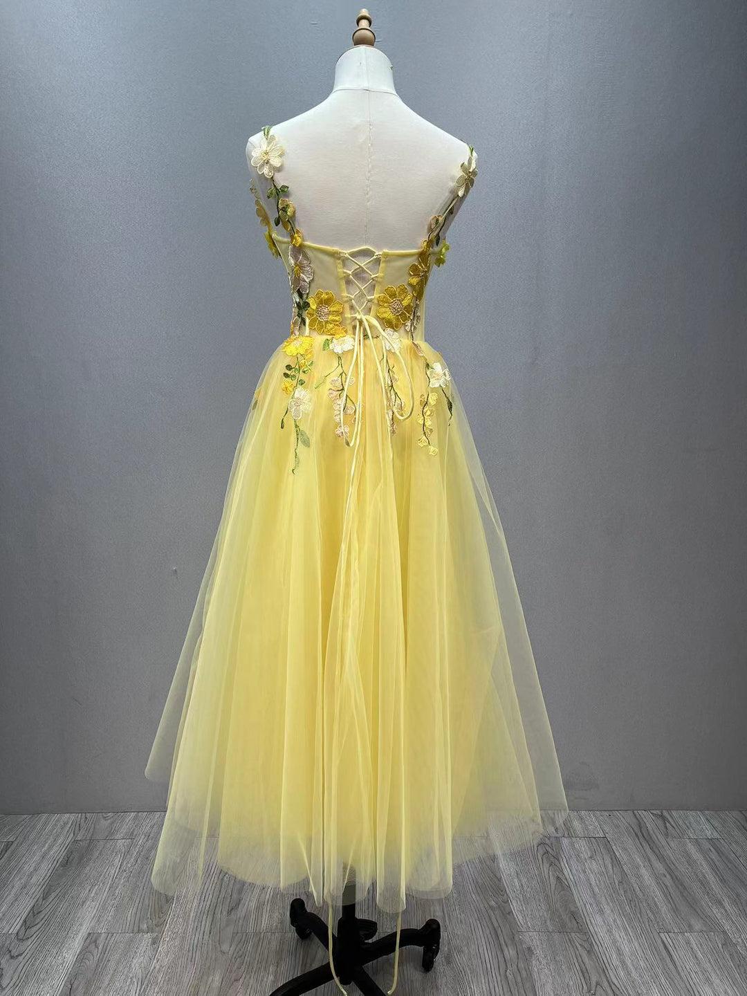 Ankle Length Prom Party Dress with Floral Lace Appliqu Fairy Graduati yewendress Ankle Length Prom Party Dress with Floral Lace Appliqu Fairy Graduati yewendress