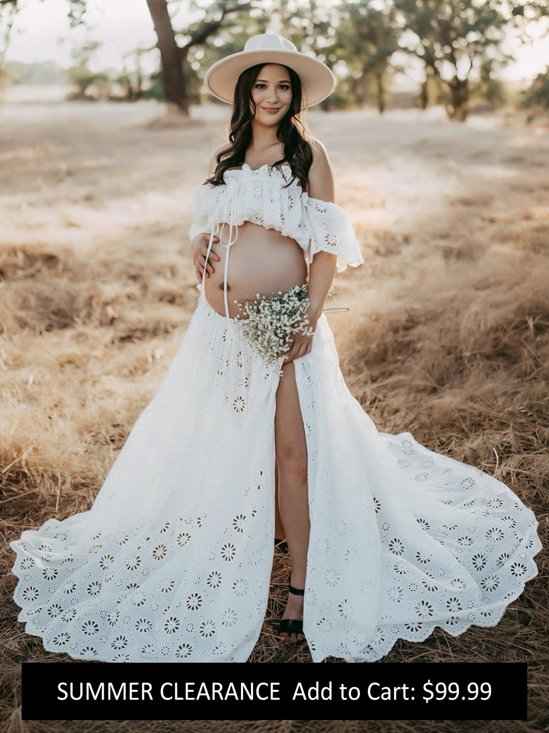 Boho Maternity Dress for Photo Shoot Boho Maxi Dress Beach Wedding YW230308 8-10 / lilac