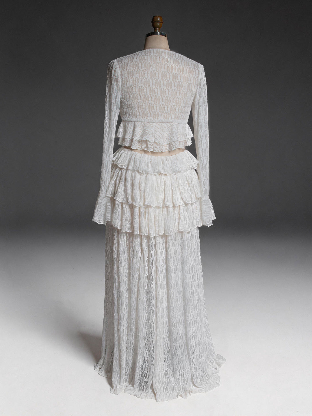 White Lace Two-Piece Maternity Photo Shoot Dress Pregnancy Photoshoot Prop