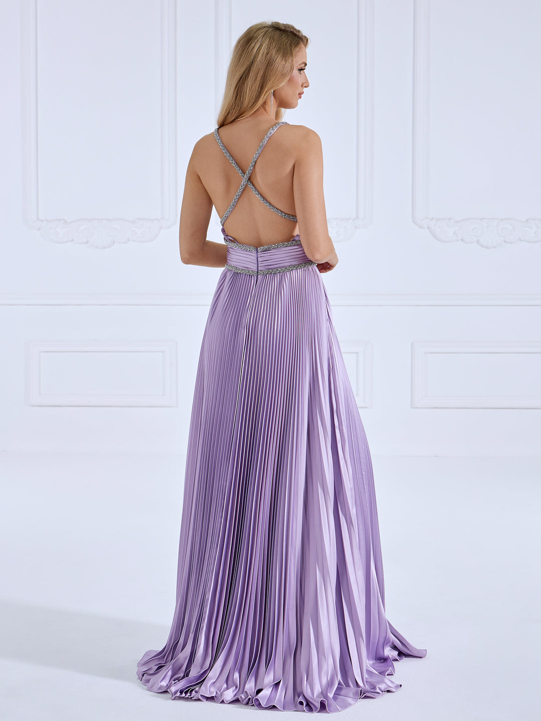 purple criss cross dress Glitter Butterfly Velvet Lace Up Criss Cross Dress In LIGHT PURPLE