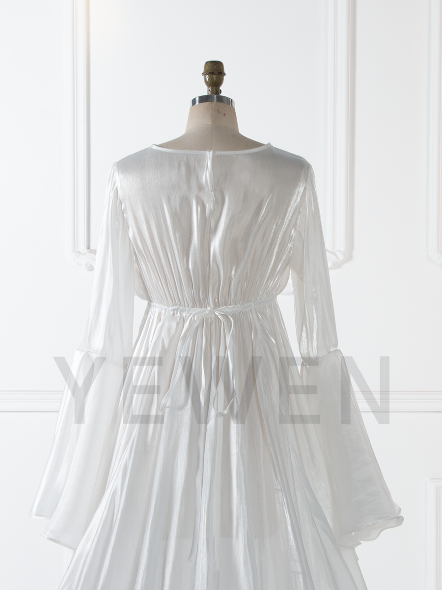 Bell Sleeves Maternity Dress Photoshoot Pregnancy Gown for Baby Shower YW251054