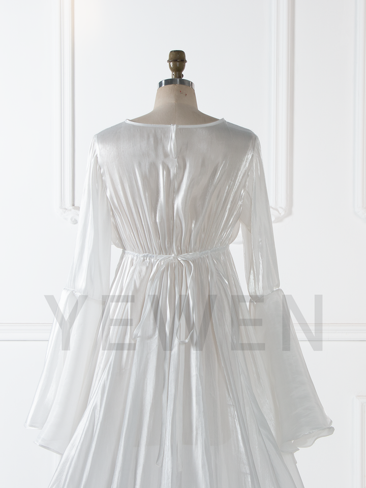 Bell Sleeves Maternity Dress Photoshoot Pregnancy Gown for Baby Shower YW251054