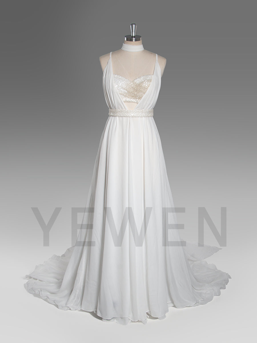 Custom Made Long Silk Chiffon Evening Dresses Prom Dress for Women YW250067