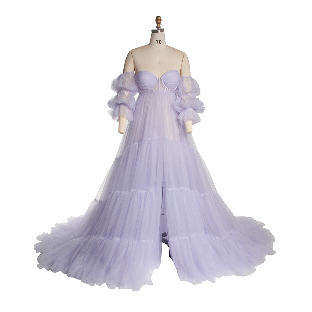 purple tulle maternity dress Purple Maternity Gown, Photoshoot Dress, Tulle Ruffle Dress, Elegant Dress, Matching Mother and Daughter Dress, Special Occasion Dress