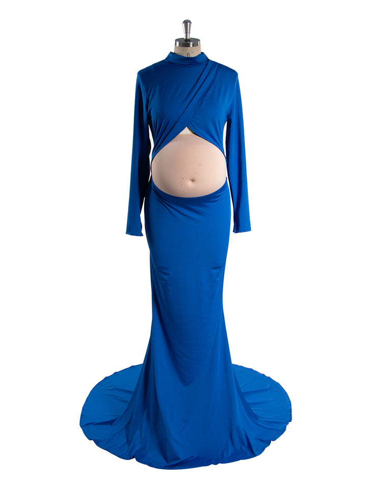 Long Sleeves Stretchy Fabric Red Maternity Dresses for Photoshoot Show Belly Baby Shower Dresses YW243168